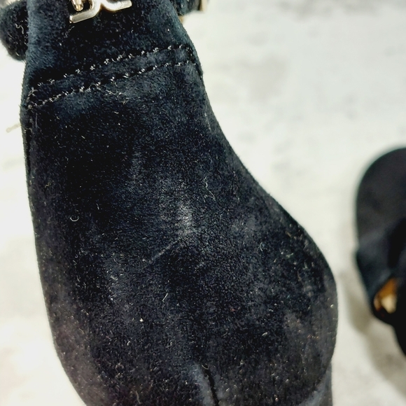 NEW Sam Edelman Yaro Black Suede Open Toe Ankle Buckle Heeled Sandals E168 - Picture 11 of 12